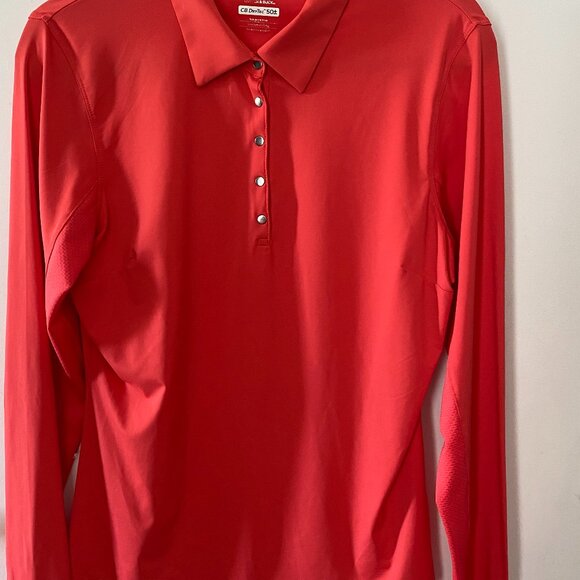 Cutter Buck Orange long sleeve golf shirt - Picture 1 of 6